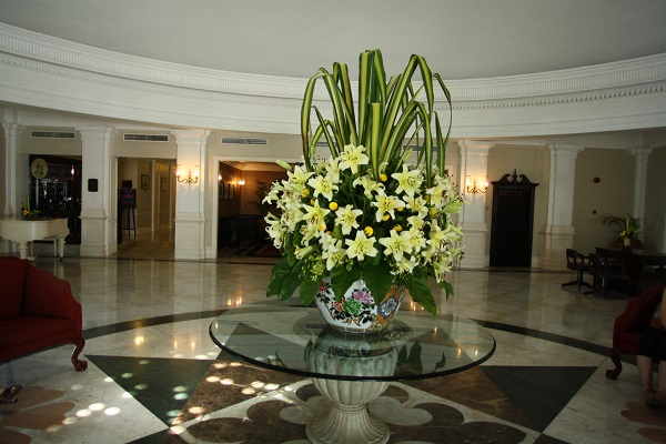 Lobby area of eastern and oriental hotel penang