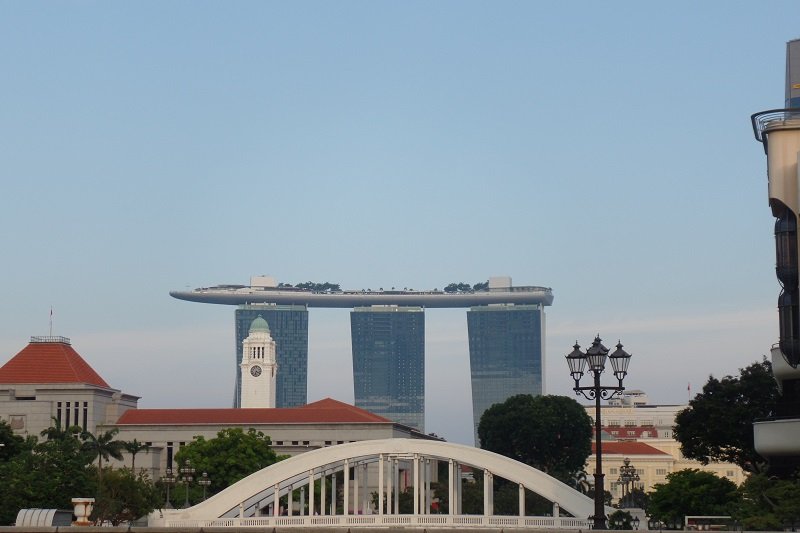 view of Sands Casino from Clarke Quay