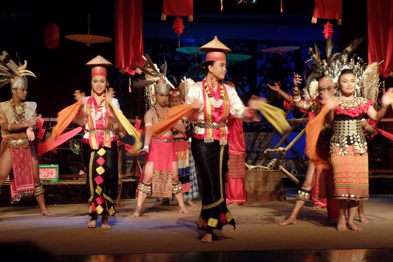 a cultural performance in sarawak cultural village